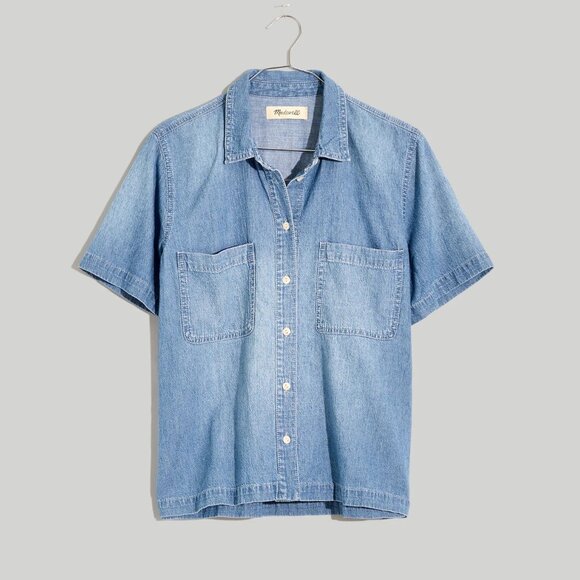 Madewell Denim Short-Sleeve Button-Up Shirt - Picture 1 of 3